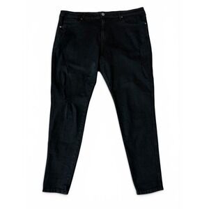 Chic Denim Harley Black Mid Rise Skinny Distressed Jeans Women‎ Size 18S Petite
